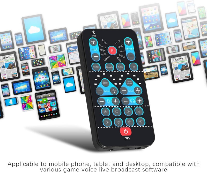 Flylin محول صوت محمول، ميكروفون يدوي لتغيير الصوت (M10) - Image 4